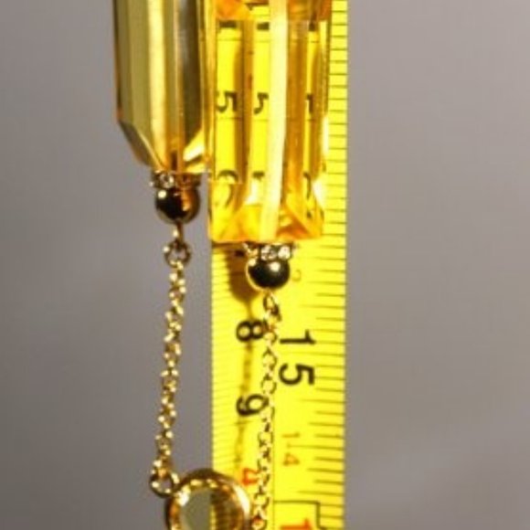 Kate Spade Citrine Colored Plastic Beaded Gold Tone Necklace w/Dust-bag EUC - Picture 3 of 7